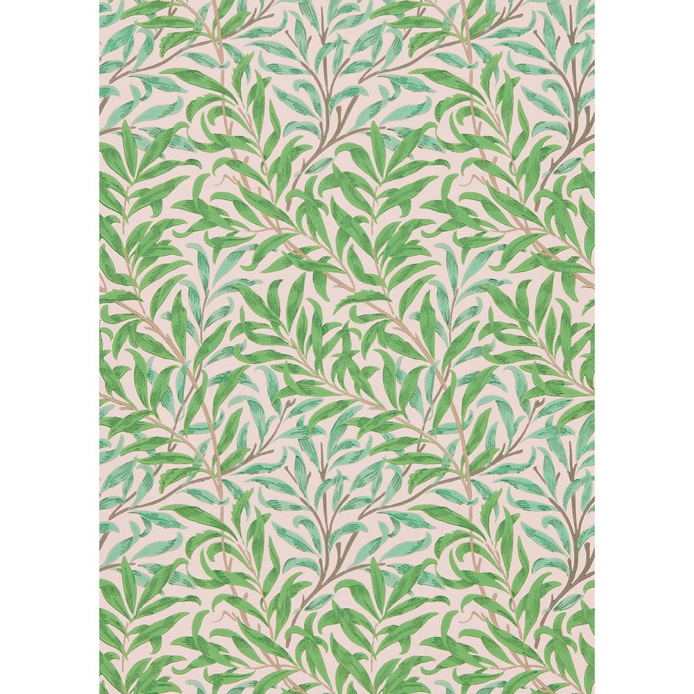 Willow Bough Wallpaper 216949 by Morris & Co in Pink Leaf Green